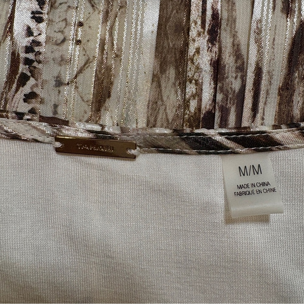 Tahari Beige and Brown Patterned Blouse - Picture 4 of 7